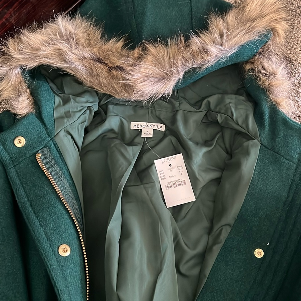 Brand new with tags J Crew green coat